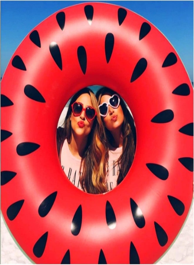 FALONG Pool Supply Giant 4 Foot Inflatable Watermelon Pool Ring Tube Float - Fun Kids Swim Party Toy - Summer Lounge Raft - Image 2